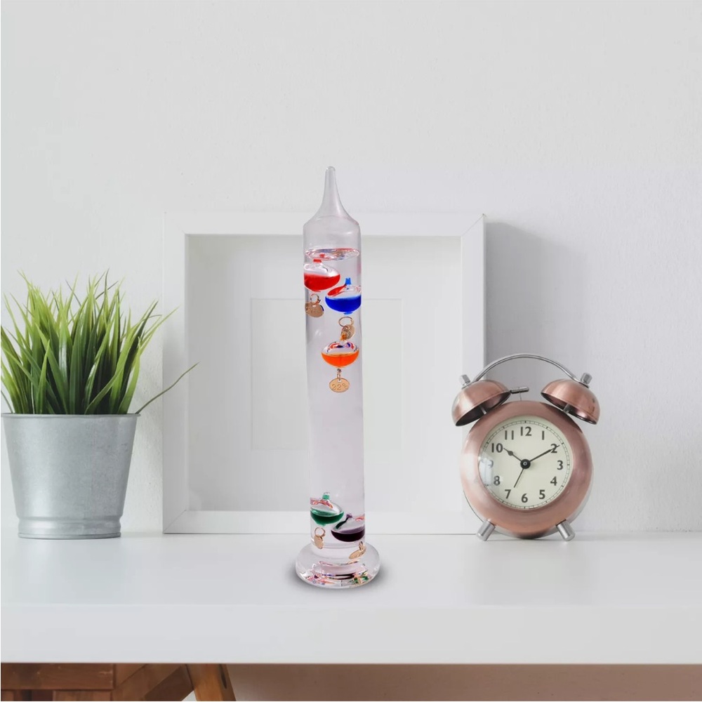 Galileo Glass Thermometer with Multicolor Floating Balls Office Table Home Decor - Picture 4 of 8